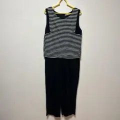【美品】ROSE BUD ストライプオールインワンのサムネイル