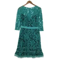 TADASHI SHOJI タダシショージ 長袖ワンピース レース グリーン 4