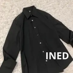 INEDイネド＊長袖シャツ　黒　ブラック　シンプル　日本製