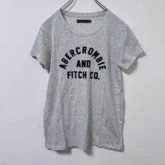アバクロ 刺繍ロゴ Tシャツ M グレー ロゴ 半袖 カジュアル シンプル