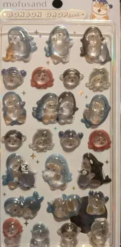 未開封新品　mofusand BONBON DROP シール 24　魚の着ぐるみ