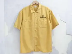 極上 50s レーヨン ボーリングシャツ 黄黒 チェーンステッチ