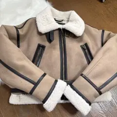 ZARA★ザラ フェイクムートンジャケットコートボア ベージュ