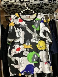 ルーニーテューンズ★キャラクター総柄オーバーサイズTシャツ.バックスバニーetc