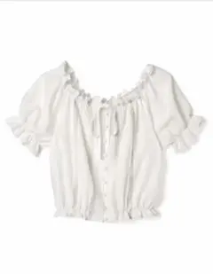 2Wayリボンタイオフショルダーレーストップス ブラウス　『新品未使用タグ付き』