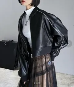 フェイクレザーブルゾン