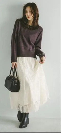 グローバルワーク　レースロングスカート