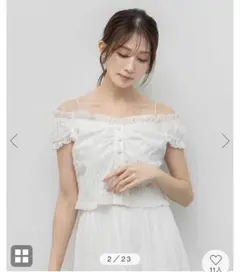 RANDA 2WAYショルダーピンタックブラウス