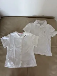 Ralph Lauren & Miki House ホワイトポロシャツ2枚セット