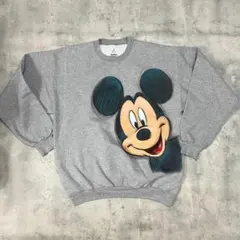 00s ディズニー Disney ミッキーマウス スウェット グレー