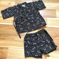 甚平　90㎝　黒　トンボ　とんぼ柄