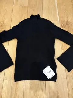 【新品】GRLリブニットセーター フリル袖 L ブラック