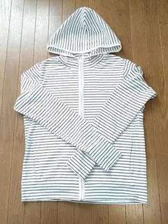 UNIQLO ユニクロ UVカットボーダーフルジップパーカ Lサイズ