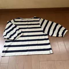 ストライプ 五分袖 Tシャツ Lサイズ 新品