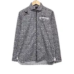 美品　OAKLEY オークリー　長袖シャツ　刺繍ロゴ　ゼブラ柄　ホワイト　M