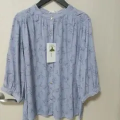 GLACIER 花柄 五分袖ブラウス Lサイズ