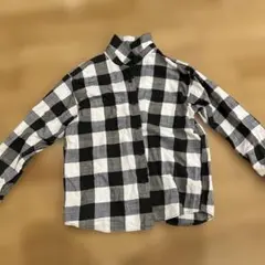 UNIQLO ユニクロ 長袖 チェックシャツ XL ブラック ホワイトのサムネイル