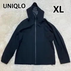 XL！UNIQLO ブロックテックパーカー　黒　ストレッチ　高機能　防風・防水