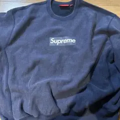 トップス Supreme Washed Box Logo Crewneck Navy M Supreme-Washed-Box-Logo-