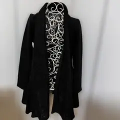 SHIPS ブラック ロングカーディガン