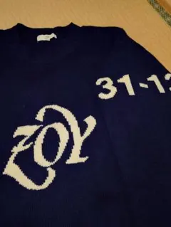 (ノブさん専用)ネイビー WOOLセーター ロゴ刺繍　サイズ　2