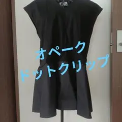 オペークドットクリップ✳️ペプラム切り替え カットソー ブラックのサムネイル