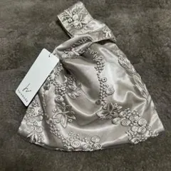 新品 niana 刺繍 サテン パーティーバッグ ワンハンドバッグ ベージュ