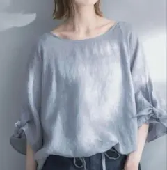 URBAN RESEARCH ROSSOリボンスリーブプルオーバー麻リネン100