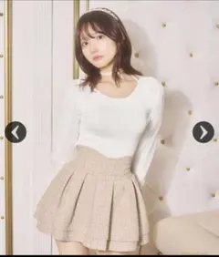 michellMacaron♡ラメツイード美脚スカート ベージュ M