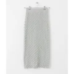 オールシーズン、コーディネートしやすくグレー 波型デスクチャータイトスカート