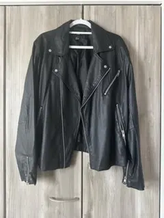 H&M メンズ　ライダースジャケット ブラック Lサイズのサムネイル