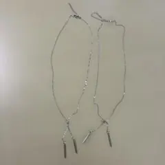 シルバー ストレートバー ロングネックレス2本　新品