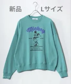 新品タグ付★Disney ミッキーマウス スウェット グリーン　Lのサムネイル