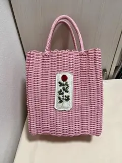 BEAMS RURU MARY's 手刺繍のかごバッグ 新品 ブルー - メルカリ