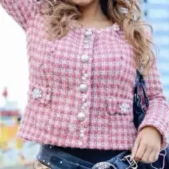 Rady ツイードジャケット♡ビジューボタン ノーカラー ギャルママ　卒業式