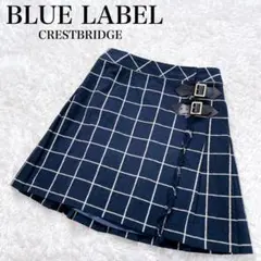 美品　BLUE LABEL CRESTBRIDGE プリーツミニスカート 2026年最新】BLUE LABEL CRESTBRIDGE 柄：チェック レディース ミニ丈