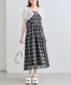タグ付き未使用/完売/シアーチェックチュニック/ネイビー - メルカリ