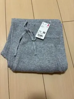 【新品】UNIQLO ウォッシャブルニットリブパンツ グレー L