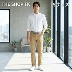 THE SHOP TK ストレッチ チノパン ベージュ S ウエストデザインのサムネイル