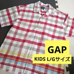 【GAP】レッド系 チェックシャツ KIDS L/G サイズ