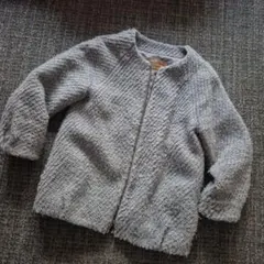 nano universe ノーカラーツイードジャケット グレー