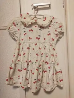 チェリー柄フリル襟ワンピース 90cm