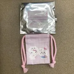 ちいかわ ノベルティ 巾着 ミニ巾着 キティちゃん サンリオ