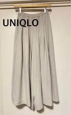 UNIQLO ユニクロ　ベージュ ワイドパンツ　ウエスト総ゴム　S