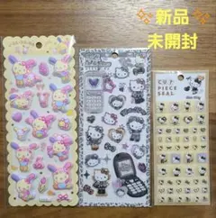 ウサハナ　キティ マシュマロ　平成はっぴーフォン　カットピース　シール　３種