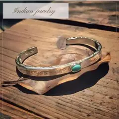 ターコイズ バングル ブレスレット アクセサリー インディゴ シルバー メンズ