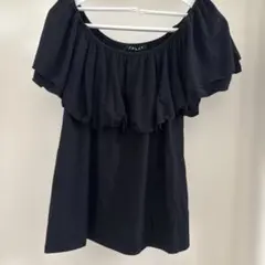 INGNI フリルオフショルダー半袖トップス 黒