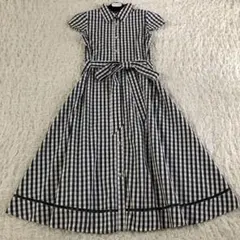【新品】クイーンズコート パールボタンギンガムワンピース Mサイズ
