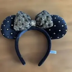 ディズニー　ミニーのカチューシャ　ドット ゴールド