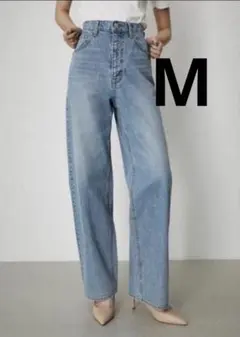 AZUL BY MOUSSY アズール ハイウエストワイドデニムパンツ　Mサイズ